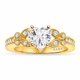 Lab Grown Heart Shaped Diamond Butterfly Engagement Ring IGI Certified 1.19 Carat 14K White Gold Or Yellow Gold Unique Handmade