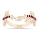 Garnet Leaf Wedding Band, Unique Anniversary Ring 0.15 Carat 14K White Gold, Rose Gold, Yellow Gold Handmade Certified