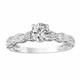Lab Grown Diamond Engagement Ring 1.12 Carat IGI Certified 14K White Gold Unique Handmade
