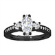 Lab Grown Marquise Diamond Engagement Ring 1.39 Carat 14K Black Gold Vintage Style IGI Certified Unique Handmade