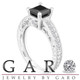 Custom Order Unique Princess Cut Black Diamond Filigree Engagement Ring Platinum 1.65 Carat Certified Handmade

