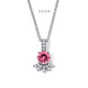 Pink Tourmaline Floral Pendant Necklace, Unique Petal Design 1.20 Carat 14K White Gold Or Rose Gold Certified Handmade