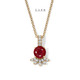 Nature Inspired Ruby Blossom Floral Pendant Necklace Diamond Petal Design 1.20 Carat 14K White Gold, Yellow Good Handmade 