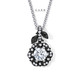 1.27 Carat Natural Diamond Floral Halo Pendant Necklace 14K Black Gold Vintage Style GIA Certified Unique Rose Flower Handmade