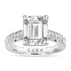 Platinum Emerald Cut Lab Grown Diamond Engagement Ring 4.17 Carat IGI Certified Unique Filigree Vintage Style Handmade