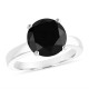 5 Carat Black Diamond Solitaire Engagement Ring 14K White Gold or Rose Gold Unique Certified Handmade