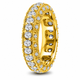 Eternity Diamond Mens Wedding Band 18K Yellow Gold  2.50 Carat 6 mm Handmade Certified