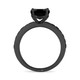 Coffin Shaped Black Diamond Unique Engagement Ring 2.43 Carat 14K Black Gold Handmade Certified