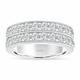 2.64 Carat Men’s Diamond Wedding Band 8mm Two Row Pave 14K White Gold, Yellow Gold Or Rose Gold Handmade