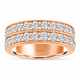 2.64 Carat Men’s Diamond Wedding Band 8mm Two Row Pave 14K White Gold, Yellow Gold Or Rose Gold Handmade