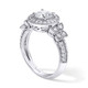 Lab Grown Diamond Butterfly Halo Engagement Ring 1.61 Carat IGI Certified Unique Filigree 14K Gold Handmade