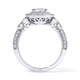 Lab Grown Diamond Butterfly Halo Engagement Ring 1.61 Carat IGI Certified Unique Filigree 14K Gold Handmade