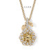 1.27 Carat Champagne Diamond Rose Flower Halo Pendant Necklace 14K White Gold, Yellow Gold Or Rose Gold Unique Floral Certified Handmade