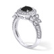 Black Diamond Butterfly Engagement Ring 1.80 Carat Halo Filigree Ring 14K White, Yellow Or Rose Gold Handmade