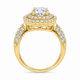 2.68 Carat Pear Shaped Lab Grown Diamond Double Halo Engagement Ring 14K White Gold or Yellow Gold IGI Certified Handmade