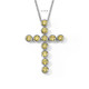 Yellow Diamond Cross Pendant Necklace 1.87 Carat 14K White Gold, Yellow Gold Or Rose Gold Certified Handmade