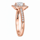 1.34 Carat Lab Grown Diamond Halo Engagement Ring 14K White Gold, Yellow Gold Or Rose Gold IGI Certified Handmade