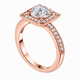 1.34 Carat Lab Grown Diamond Halo Engagement Ring 14K White Gold, Yellow Gold Or Rose Gold IGI Certified Handmade