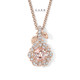 Morganite Rose Flower Halo Pendant Necklace 1.11 Carat 14K White or Rose Gold Floral Certified Handmade