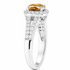 1.00 Carat Champagne Diamond Halo Engagement Ring 14K White Gold Or Yellow Gold Split Shank Filigree Handmade