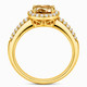 1.00 Carat Champagne Diamond Halo Engagement Ring 14K White Gold Or Yellow Gold Split Shank Filigree Handmade