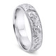 Platinum Hand Engraved Men’s Leaf and Scroll Wedding Band 6mm Handmade