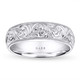 Platinum Hand Engraved Men’s Leaf and Scroll Wedding Band 6mm Handmade