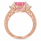 2.45 Carat Princess Cut Lab Grown Pink Diamond Engagement Ring 14K White, Yellow Or Rose Gold Unique IGI Certified Handmade