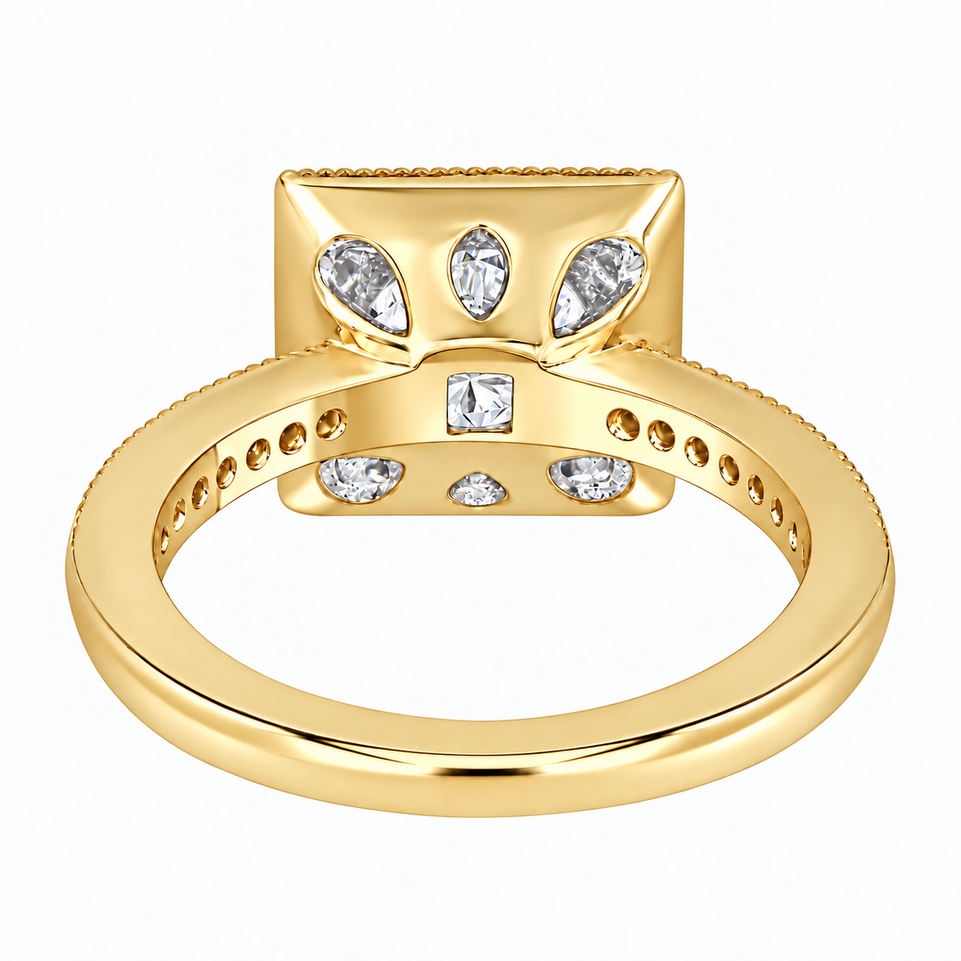 Natural Diamond Halo Engagement Ring 1.34 Carat 14K White Gold, Yellow Gold Or Rose Gold Unique GIA Certified Handmade