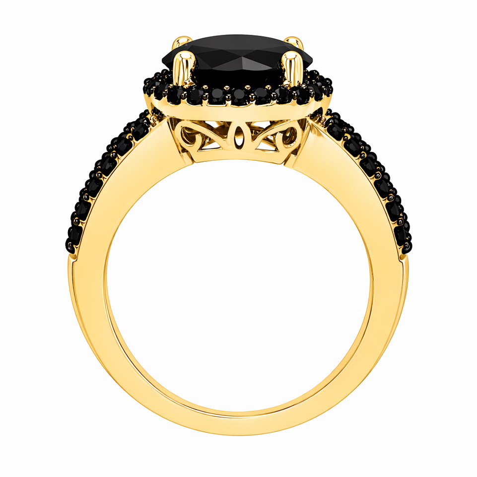 4.78 Carat Black Diamond Halo Engagement Ring 14K White Gold Or Yellow Gold Certified Handmade