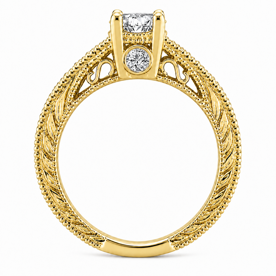 GIA Certified Diamond Engagement Ring 0.75 Carat Vintage Style 14K White Gold, Yellow Gold Or Rose Gold Handmade
