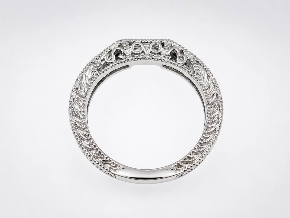 Diamond Curve Wedding & Anniversary Band 0.15 Carat 14K White Gold or Rose Gold Certified Handmade 
