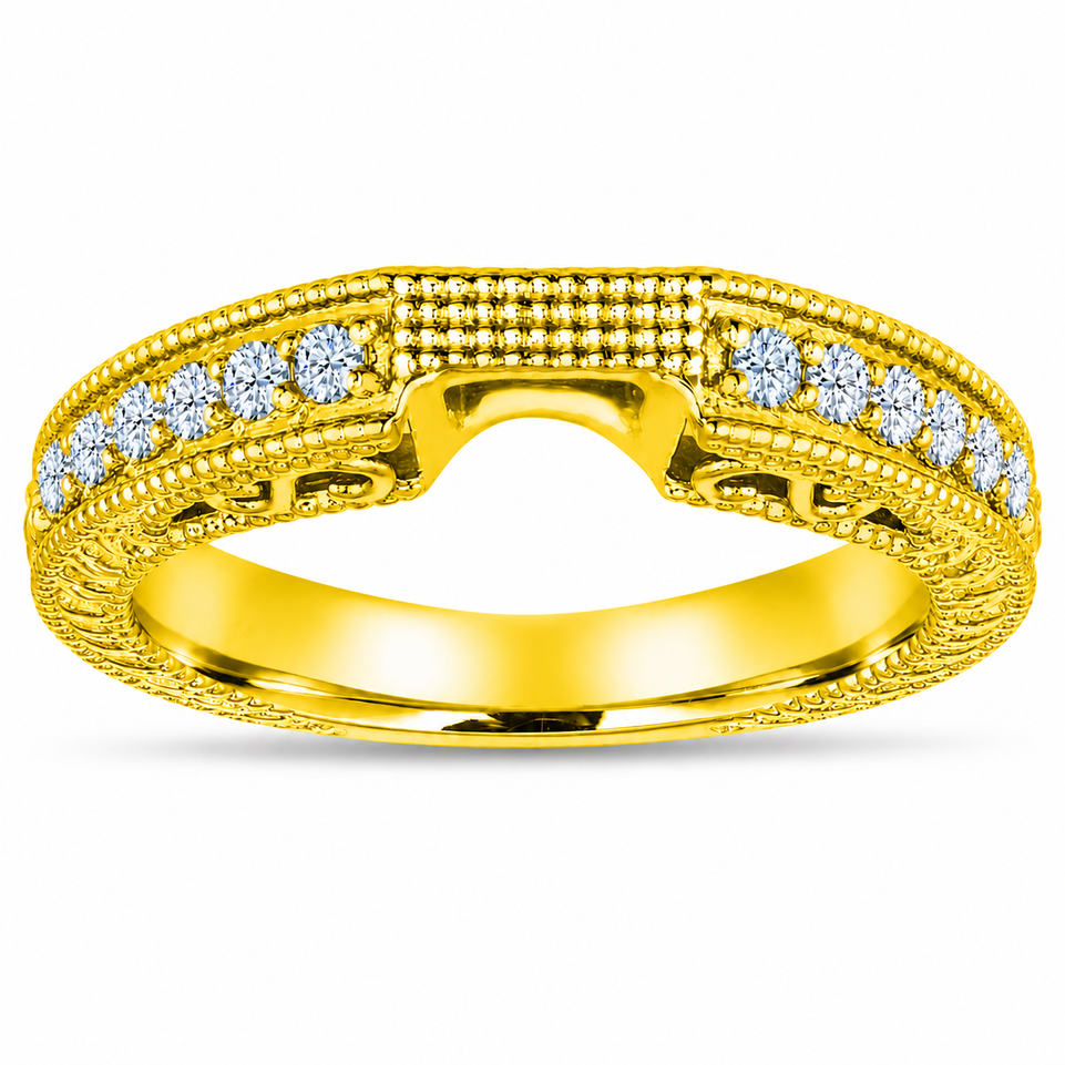 Unique Wedding & Anniversary Diamond Curve Band 14K White Gold, Rose Gold Or Yellow Gold 0.21 Carat Certified Handmade 