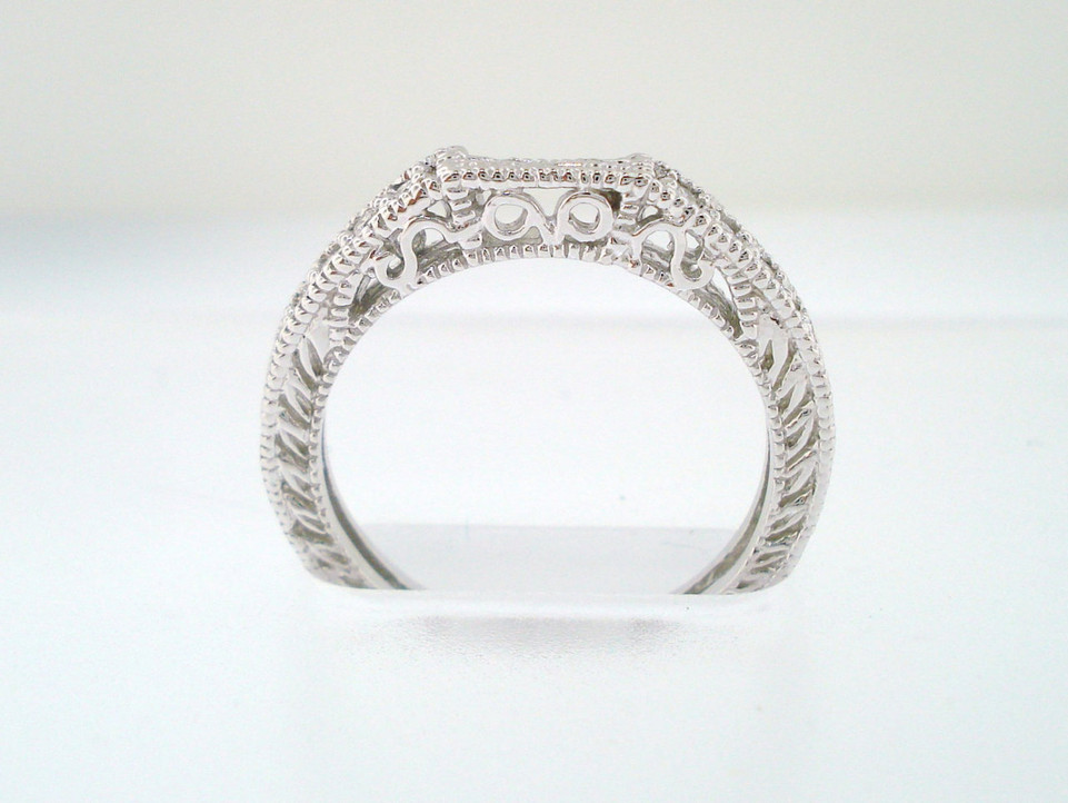 1 Carat Diamond Engagement Ring Set, Bridal Rings Set, Gia Certified 14K White Gold Unique Vintage Antique Style Engraved Handmade 1 Carat Diamond Engagement Ring Set, Bridal Rings Set, Gia Certified 14K White Gold Unique Vintage Antique Style Engraved Handmade