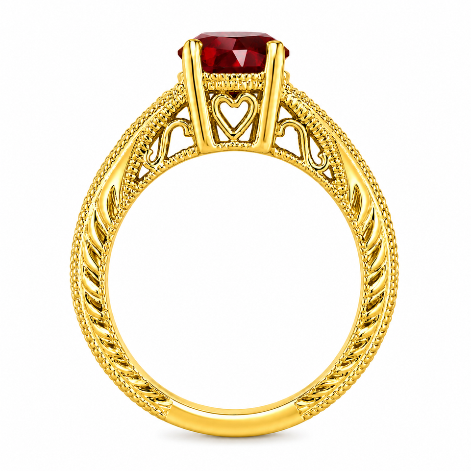2.25 Carat Unique Garnet Engagement Ring 14K Yellow Gold, Rose Gold White Gold Birthstone Certified Handmade