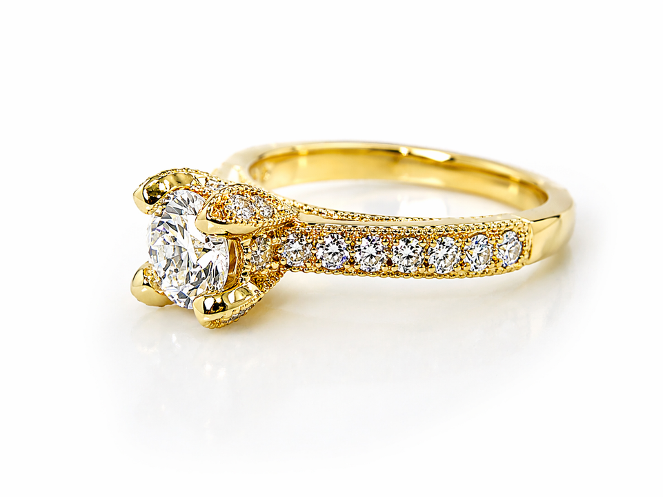 Natural Diamond Engagement Ring 0.80 Carat 18K Yellow Gold Or White Gold GIA Certified Handmade