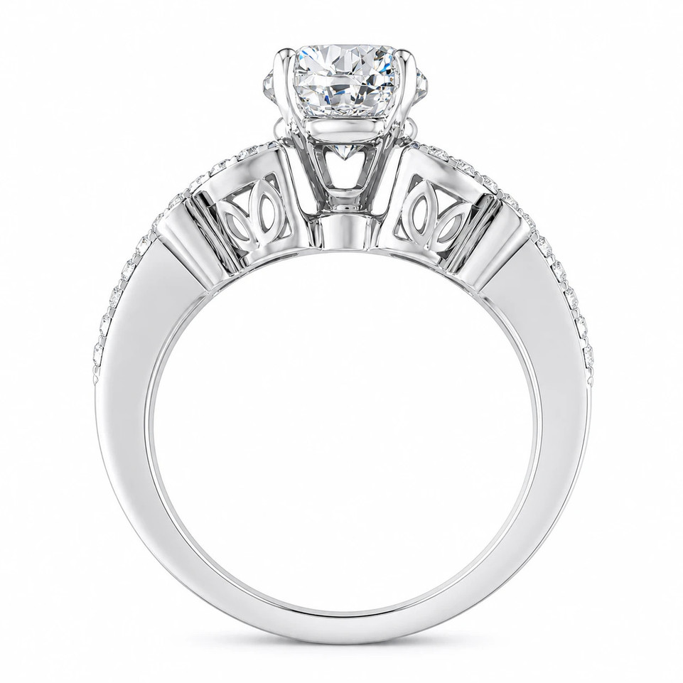 Natural Diamond Butterfly Engagement Ring 1.18 Carat 14K White Gold GIA Certified Nature-Inspired Filigree Handmade