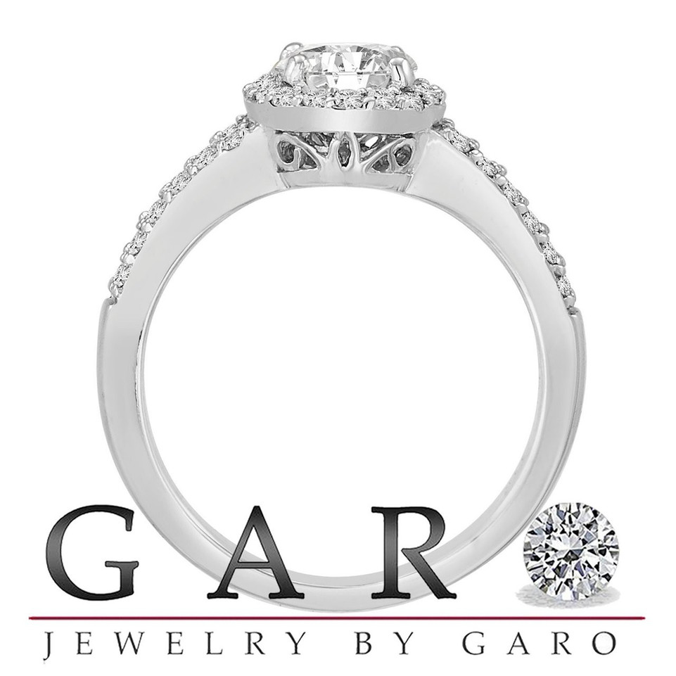 Platinum Diamond Unique Halo Engagement Ring 1.03 Carat GIA Certified Handmade