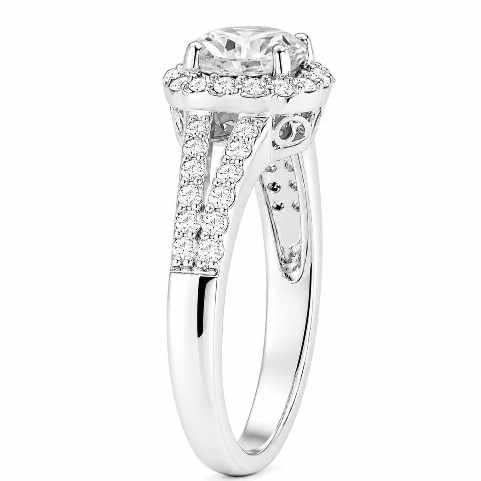 Platinum Natural Diamond Halo Engagement Ring 1.03 Carat GIA Certified Filigree Gallery Handmade