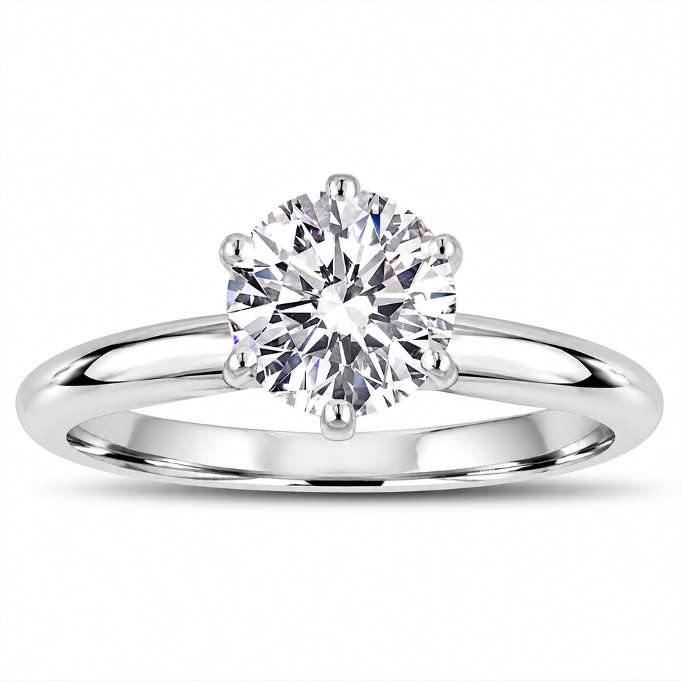 1.01 Carat D Color Internally Flawless Diamond Solitaire Engagement Ring 14K White Gold GIA Certified Handmade