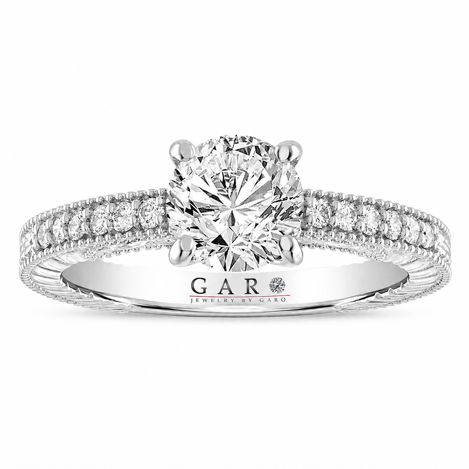 1.13 Carat GIA Certified Diamond Engagement Ring Vintage Filigree Platinum Handmade Unique Anniversary Gift