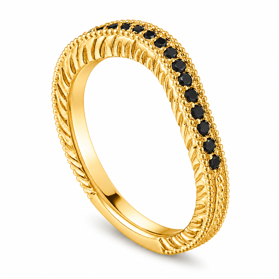 Black Diamond Marquise Engagement Ring & Wedding Band Set, 1.50 Carat Filigree Bridal Set, Unique 14K White Gold, Yellow Gold Or Rose Gold Handmade Certified