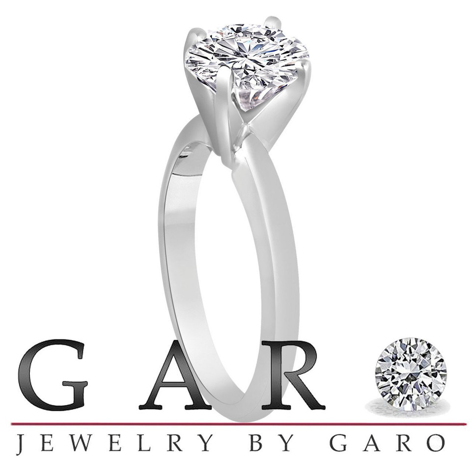 1.50 Carat Lab Grown Diamond Solitaire Engagement Ring, IGI Certified 14K White Gold Handmade