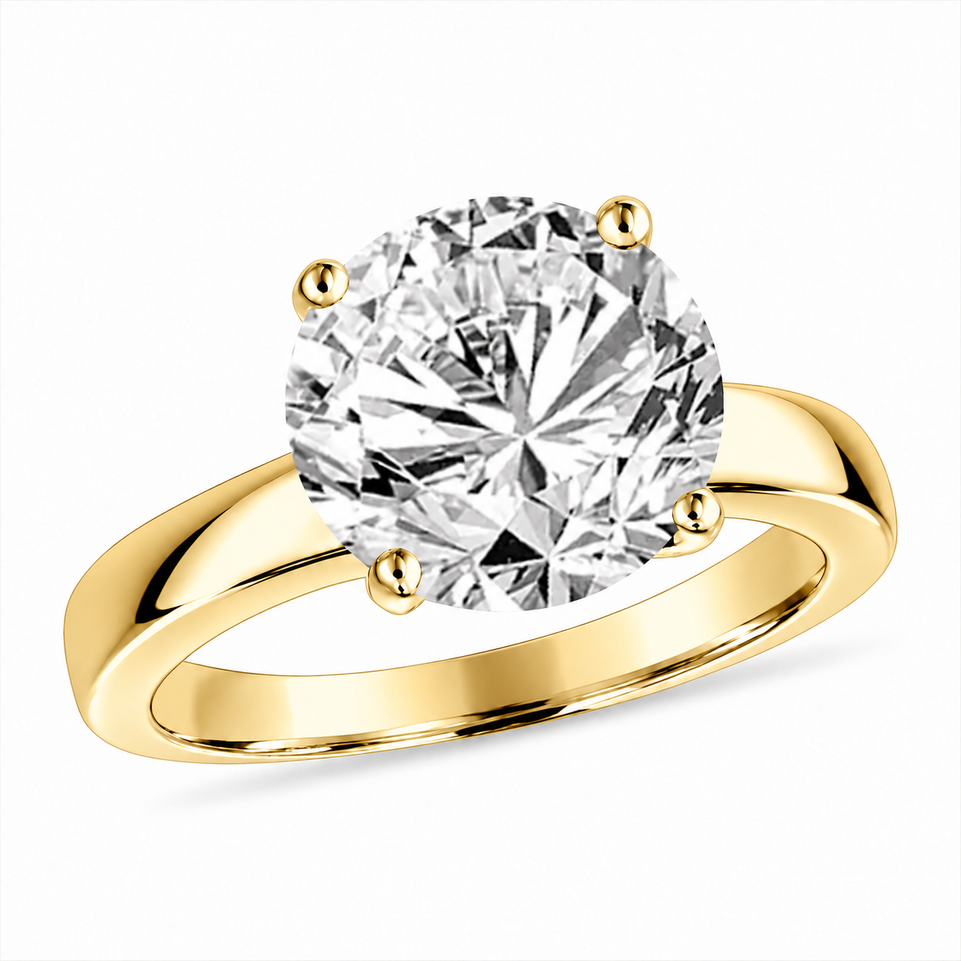 3 Carat Near Colorless Lab Grown Diamond Solitaire Engagement Ring, IGI Certified 14K White Gold or Yellow Gold Handmade