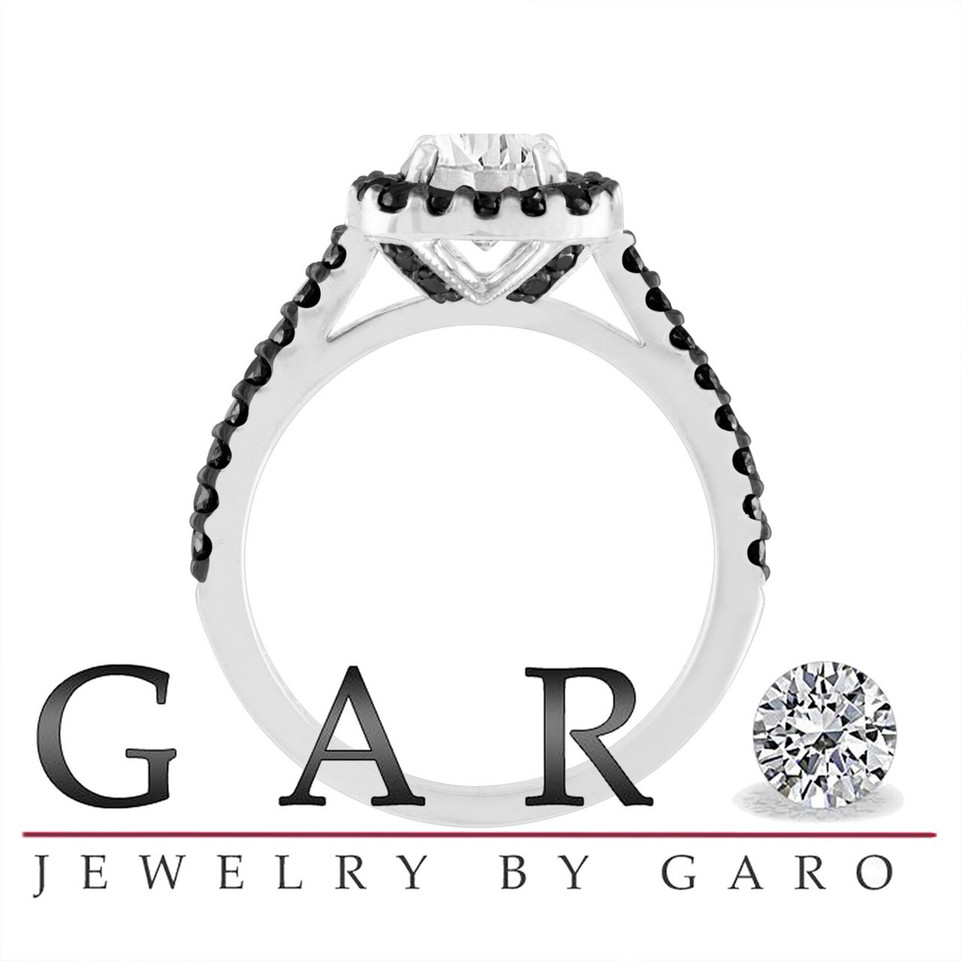 1.68 Carat Lab Grown Diamond Halo Engagement Ring 14K White Gold IGI Certified Handmade