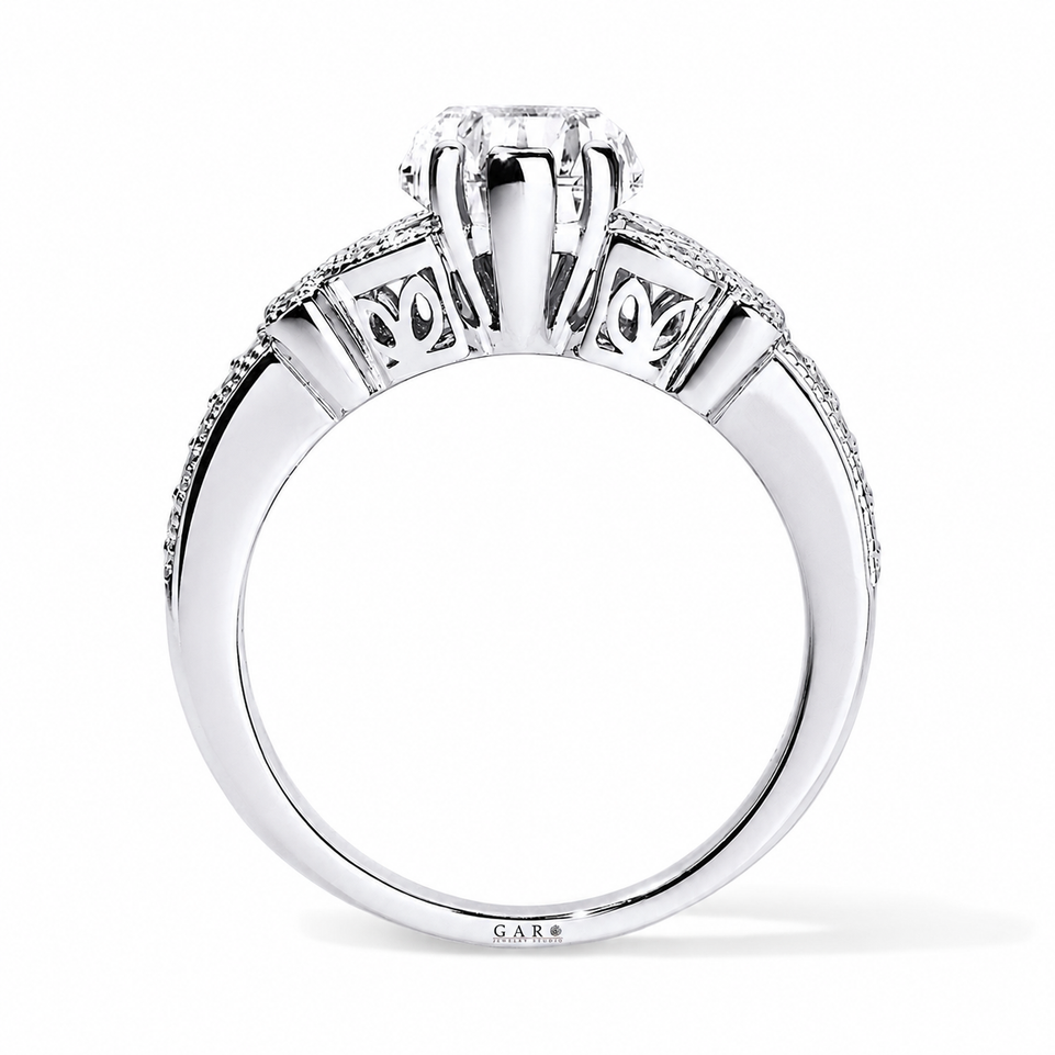 Heart Shaped Diamond Butterfly Engagement Ring GIA Certified 1.19 Carat 14K White Gold Or Yellow Gold Unique Handmade