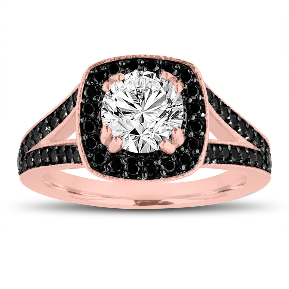 1.57 Carat Near Colorless Lab Grown Diamond Halo Engagement Ring 14K White Gold Or Rose Gold Unique IGI Certified Handmade
