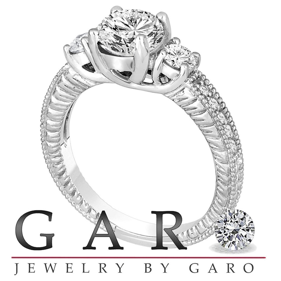 1.39 Carat Colorless Lab Grown Diamond Engagement Ring 14K White Gold IGI Certified Handmade