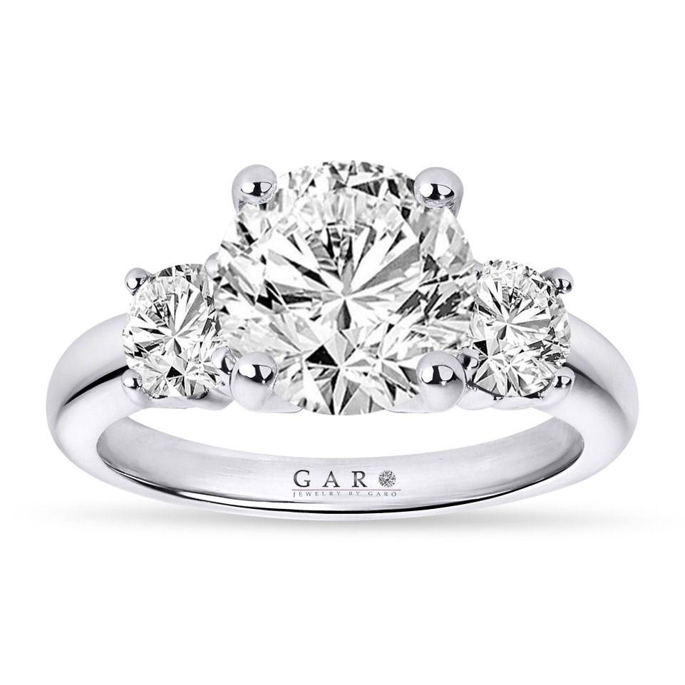 2.70 Carat Lab Grown Diamond Three Stone Engagement Ring IGI Certified 14K White Gold Handmade  2.70 Carat Lab Grown Diamond Three Stone Engagement Ring IGI Certified 14K White Gold Handmade