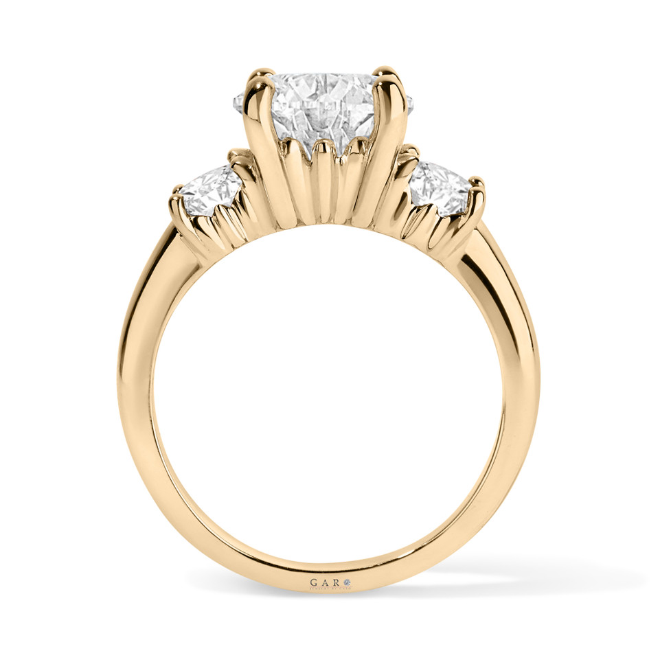 2.70 Carat Lab Grown Diamond Three Stone Engagement Ring IGI Certified 14K White Gold Handmade 2.70 Carat Lab Grown Diamond Three Stone Engagement Ring IGI Certified 14K White Gold Handmade